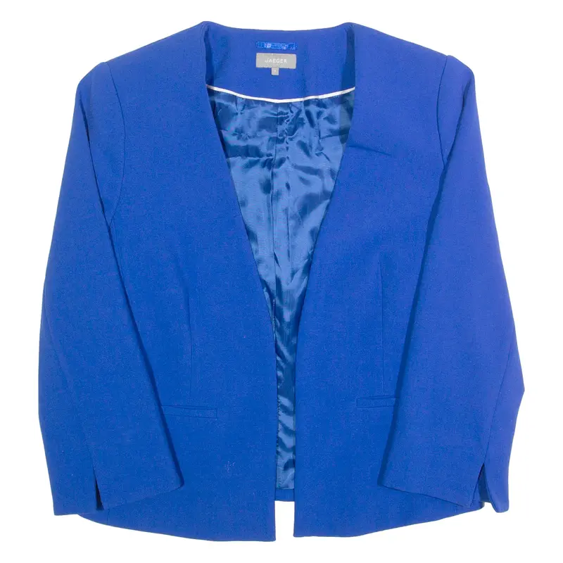 Jaeger Womens Blazer Jacket Blue Uk 8 1