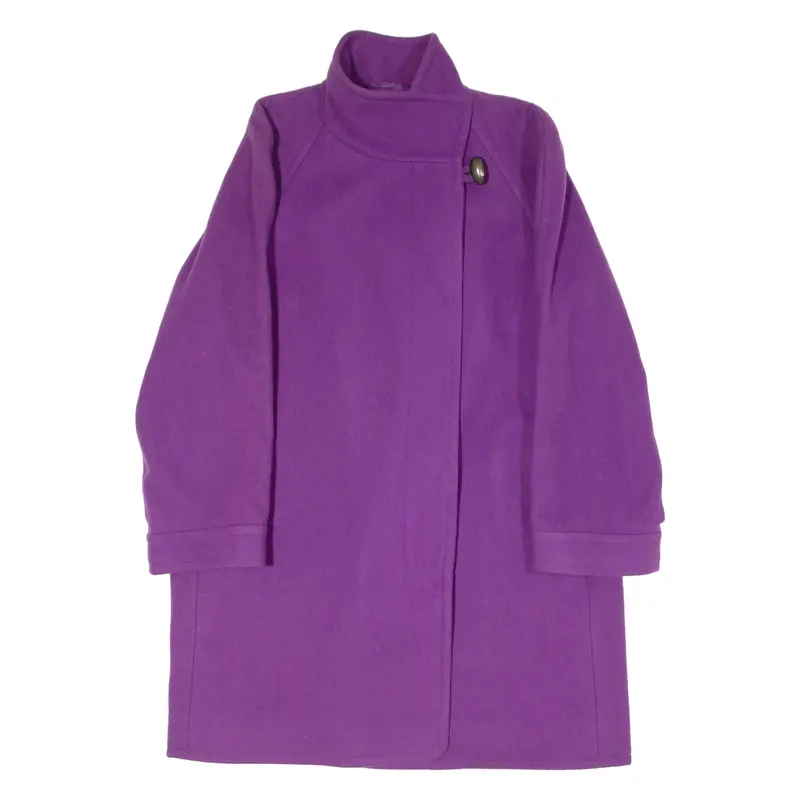 Jaeger Womens Overcoat Coat Purple Wool M 1