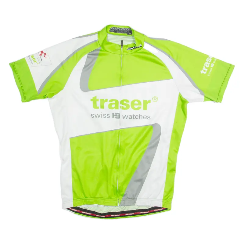 Jakroo Cycling Zip Up Mens Jersey Green High Neck L 1