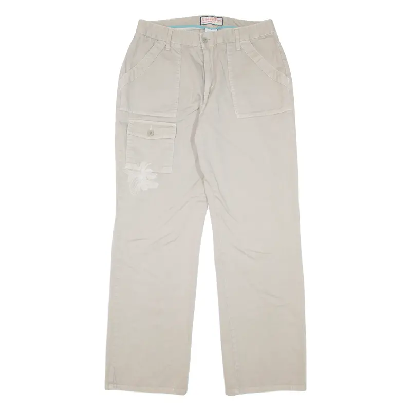 Jamaica Bay Floral Womens Trousers Beige Loose Straight W29 L29 1