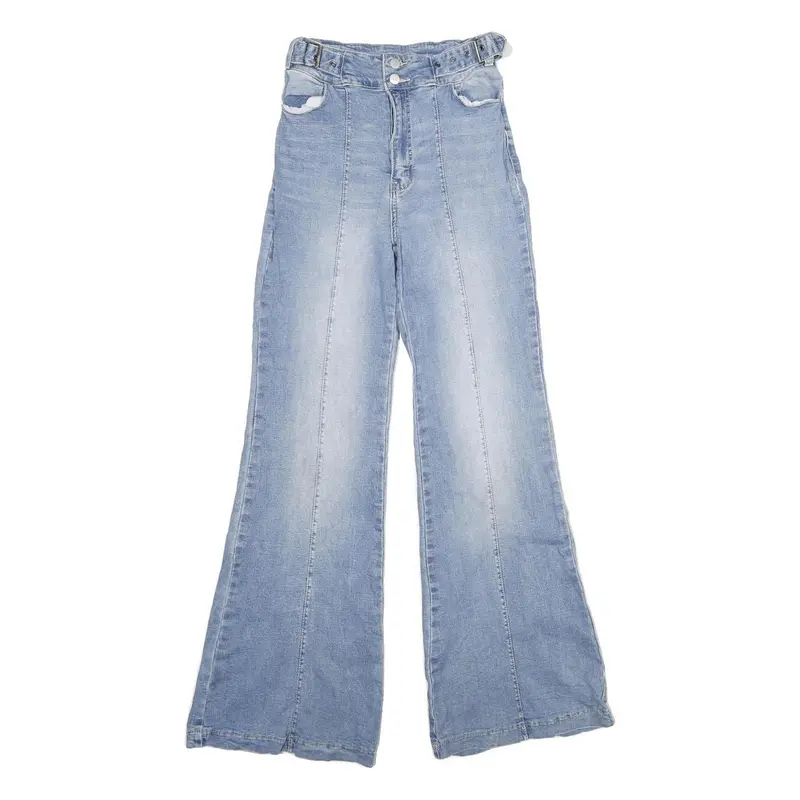 Jealous Tomato Womens Regular Fit Flared Denim Light Blue Jeans W24 L34 Vintage 1