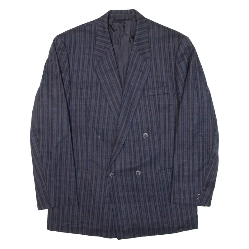 Jean Jacques Benson Mens Blazer Jacket Blue Knit Check M 1