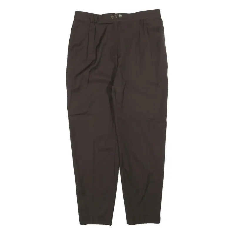 Jean Jacques Benson Mens Wool Blend Black Relaxed Straight Trousers W34 L28 1