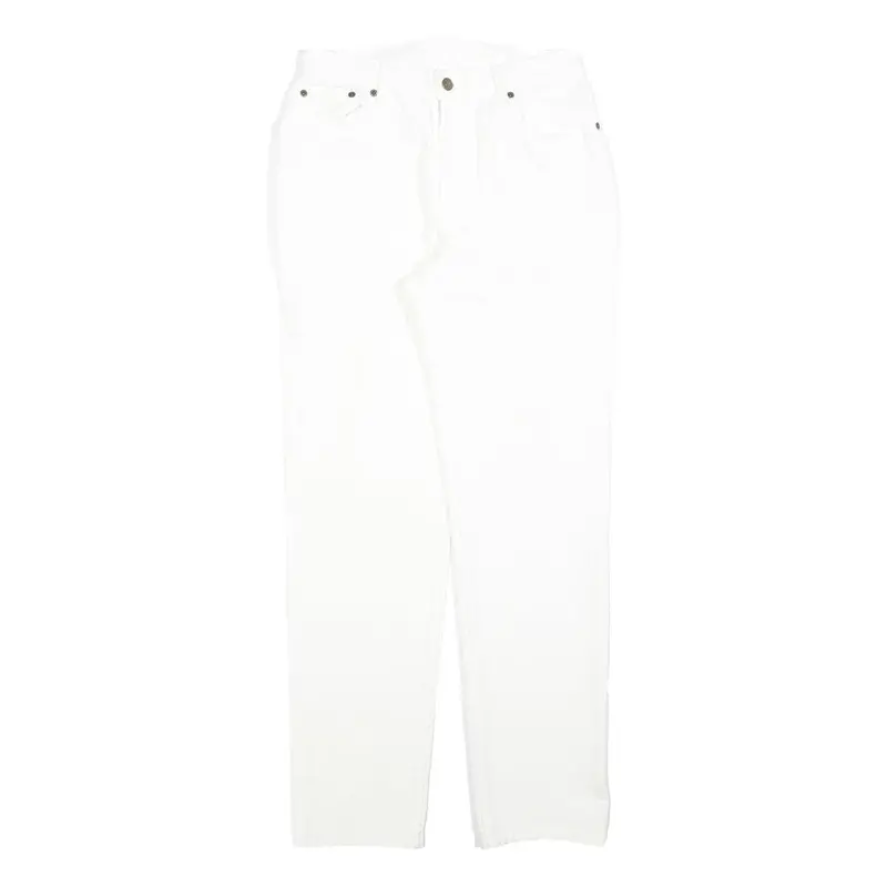 Jeanology Womens White Regular Fit Straight Denim Jeans W28 L30 Zip Cotton Blend 1