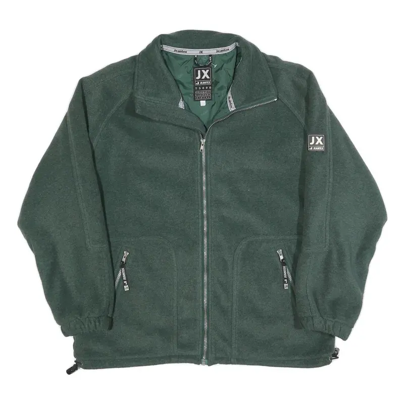 Jeantex Mens Green Polyester Blend Jacket M Zip Plain Outdoor Casual 1