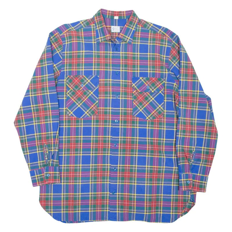 Jenni Mens Shirt Blue Check Long Sleeve M 1