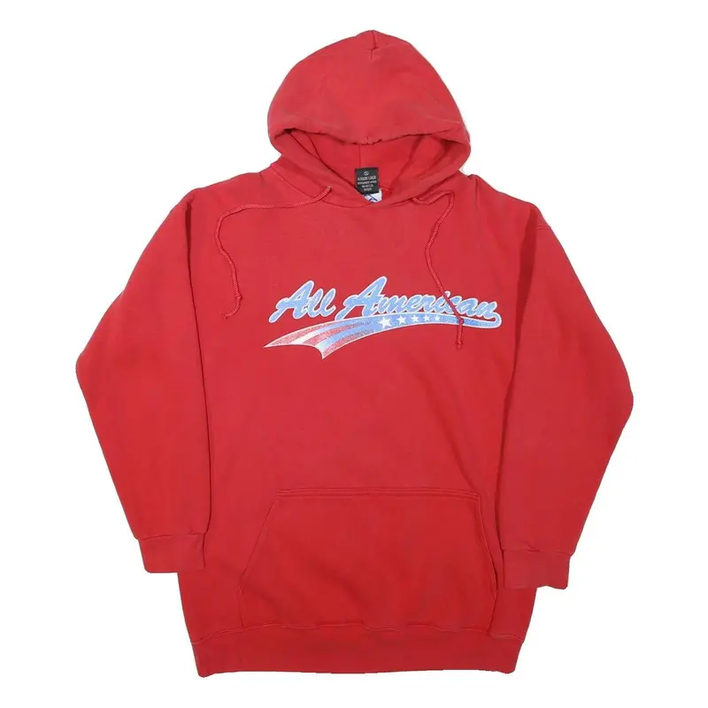 Jerry Leigh Mens Red All American Pullover Hoodie M Cotton Blend Casual 1