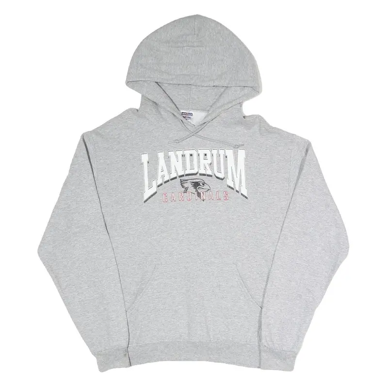 Jerzees Mens Grey Landrum Cardinals Hoodie M Cotton Blend Pullover Sweatshirt 1