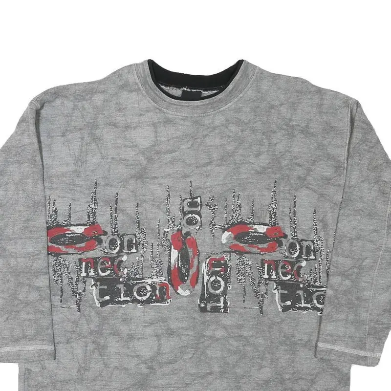 Jingles Mens Grey Cotton Blend Crew Neck M Sweatshirt Graphic Text Print 2