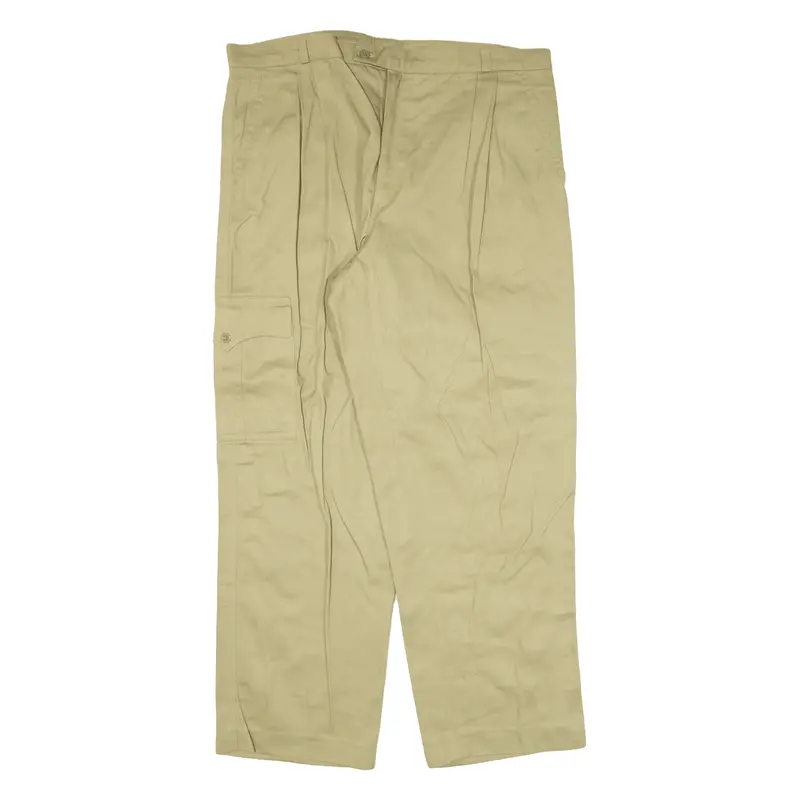 Jmage Cargo Mens Trousers Beige Relaxed Straight W37 L29 1