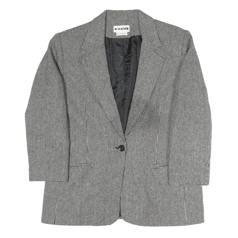 Joan Leslie Womens Black & White Check Jacket Uk 14 Polyester Blend Button 1