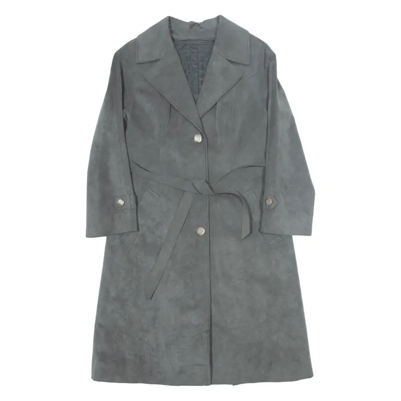 Jocelyn Womens Trench Coat Grey 90S S 1
