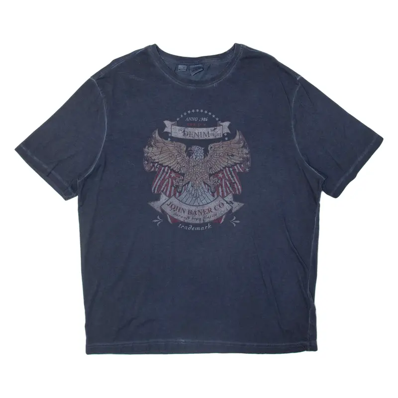 John Baner Mens T-Shirt Blue Usa L 1