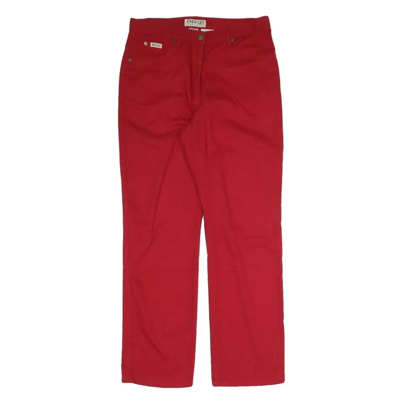 John.F.Gee Womens Red Regular Straight Denim Jeans W32 L30 Classic Fit Cotton 1