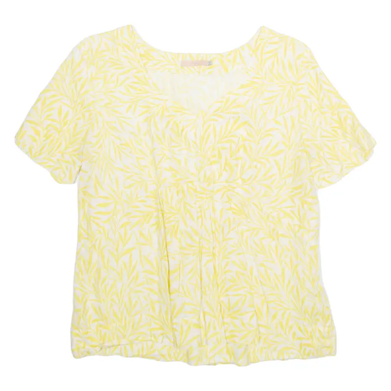 John Lewis Womens Printed Top Yellow Floral Uk 16 1