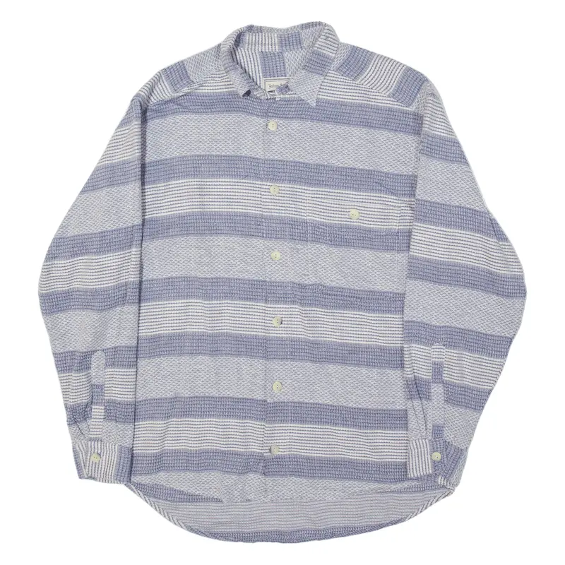 Johns&Green Mens Shirt Blue 90S Striped Long Sleeve L 1