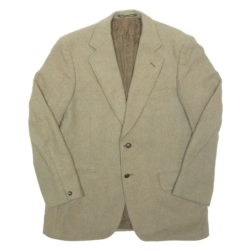 Jonelle Mens Blazer Jacket Green Tweed Wool M 1