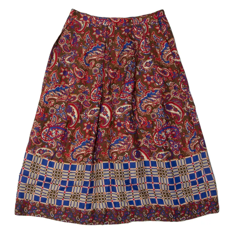 Jones New York Womens A-Line Skirt Brown Midi Paisley S 1