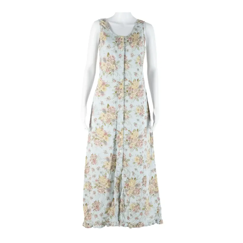 Jones New York Womens Tea Dress Blue Floral Sleeveless Long Xs 1
