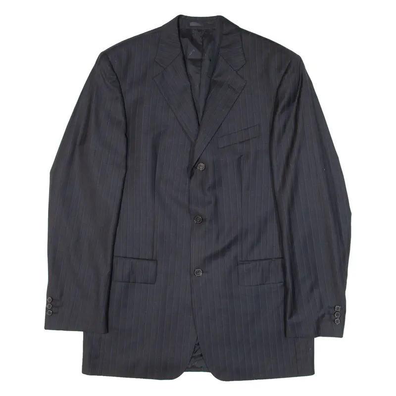 Joop! Mens Blazer Jacket Blue Knit Wool Pinstripe L 1