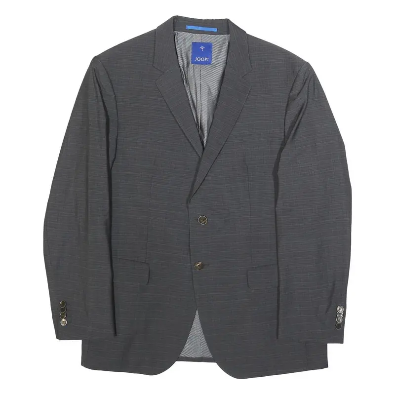 Joop! Mens Grey Classic Jacket M Woven Plain Formal Button Closure 1