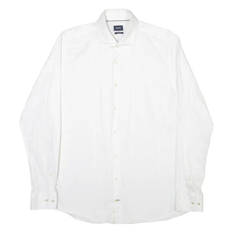 Joop Mens Plain Shirt White Long Sleeve M 1