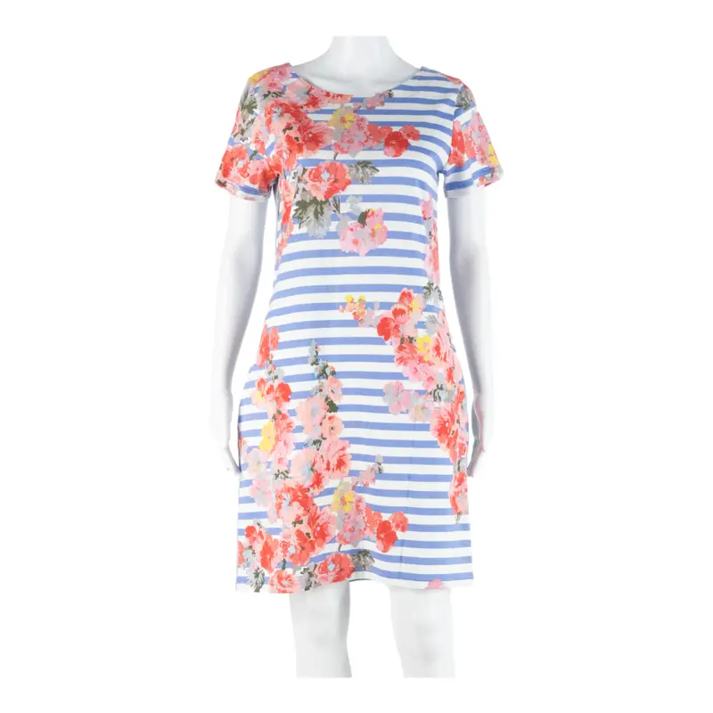 Joules Womens Pencil Dress Blue Floral Short Sleeve Knee Length Uk 10 1