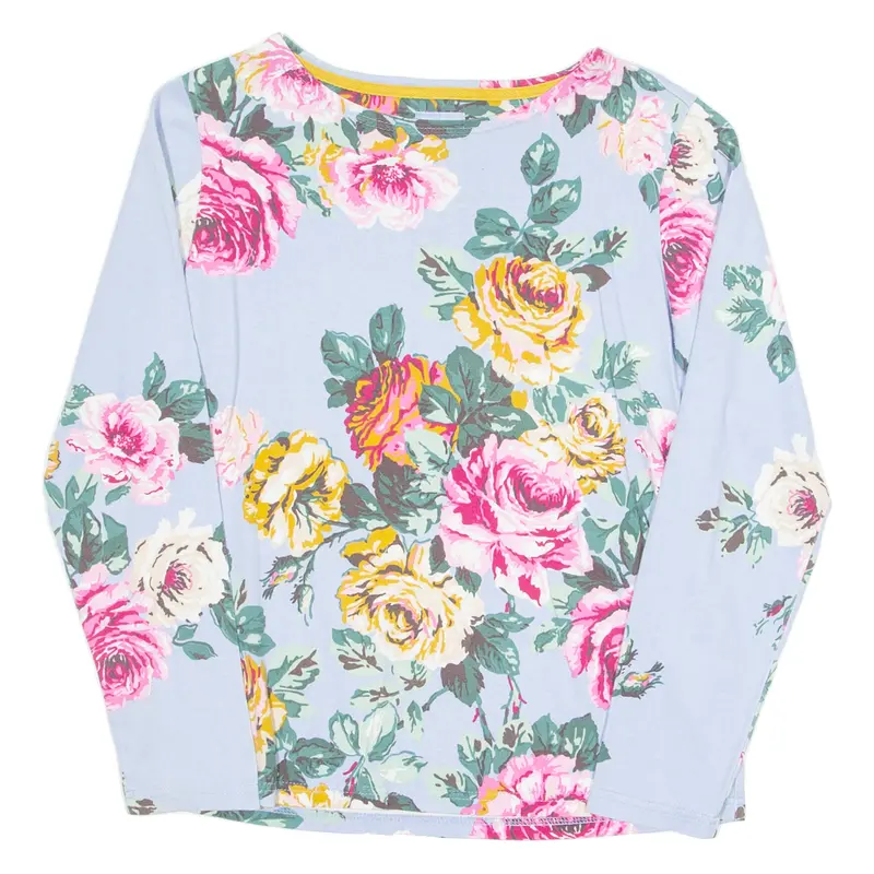 Joules Womens Printed Top Purple Long Sleeve Floral Uk 10 1