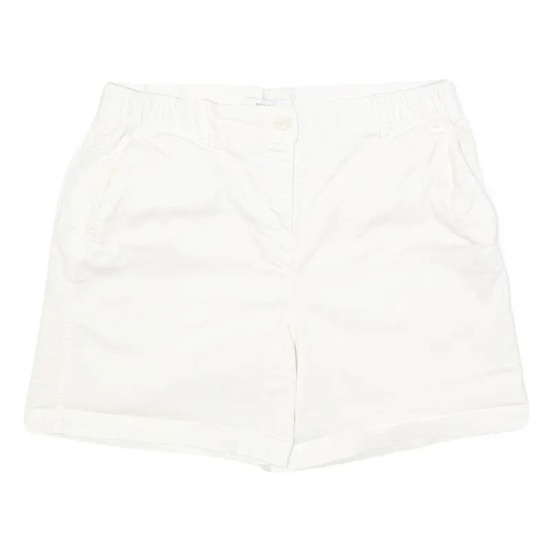 Joules Womens White Casual Cotton Blend Shorts Uk 14 W32 Summer Wear 1