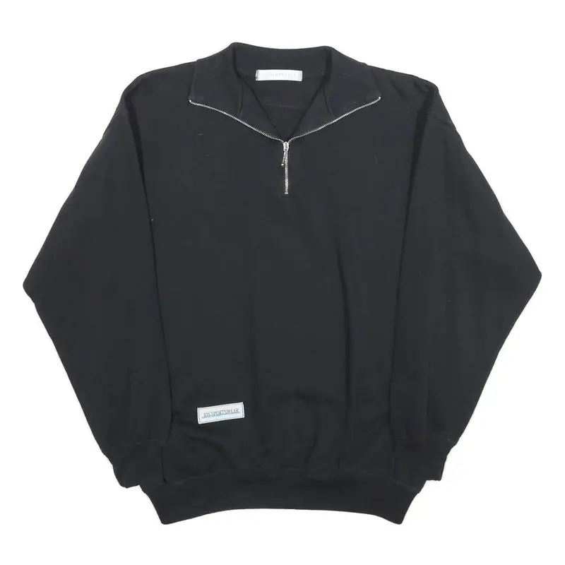Joy Sportswear Mens Black Half Zip Sweatshirt M Cotton Blend Casual Pullover 1