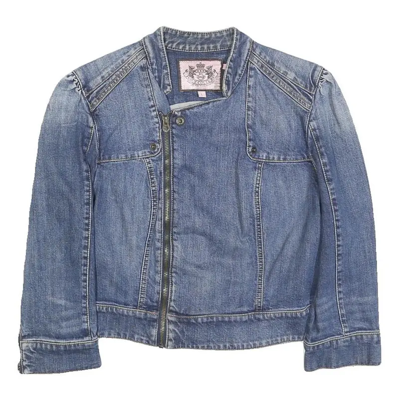 Juicy Couture Girls Blue Denim Jacket L Cotton Blend Button Closure Casual 1