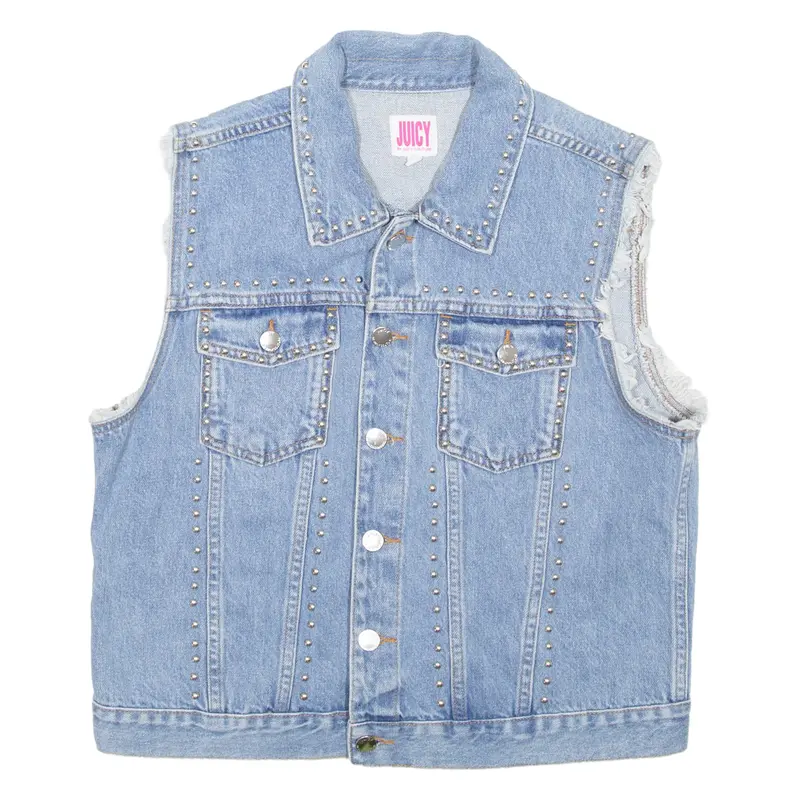 Juicy Couture Womens Denim Gilet Blue L 1