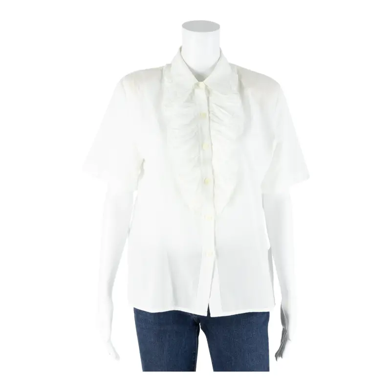 Julietta Womens Blouse Shirt White Collared 90S M 1