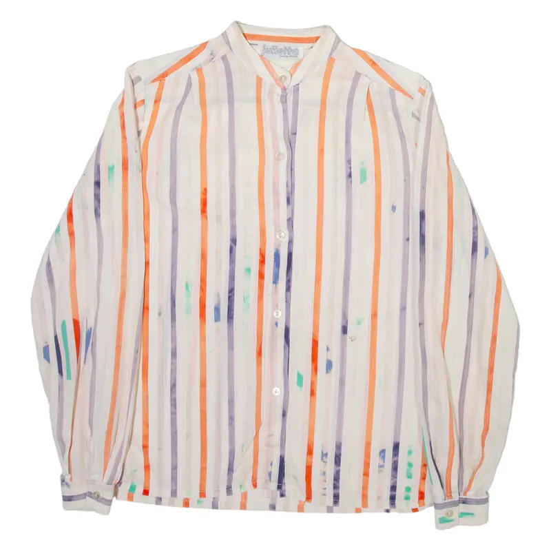 Julietta Womens Shirt Beige Striped Long Sleeve M 1