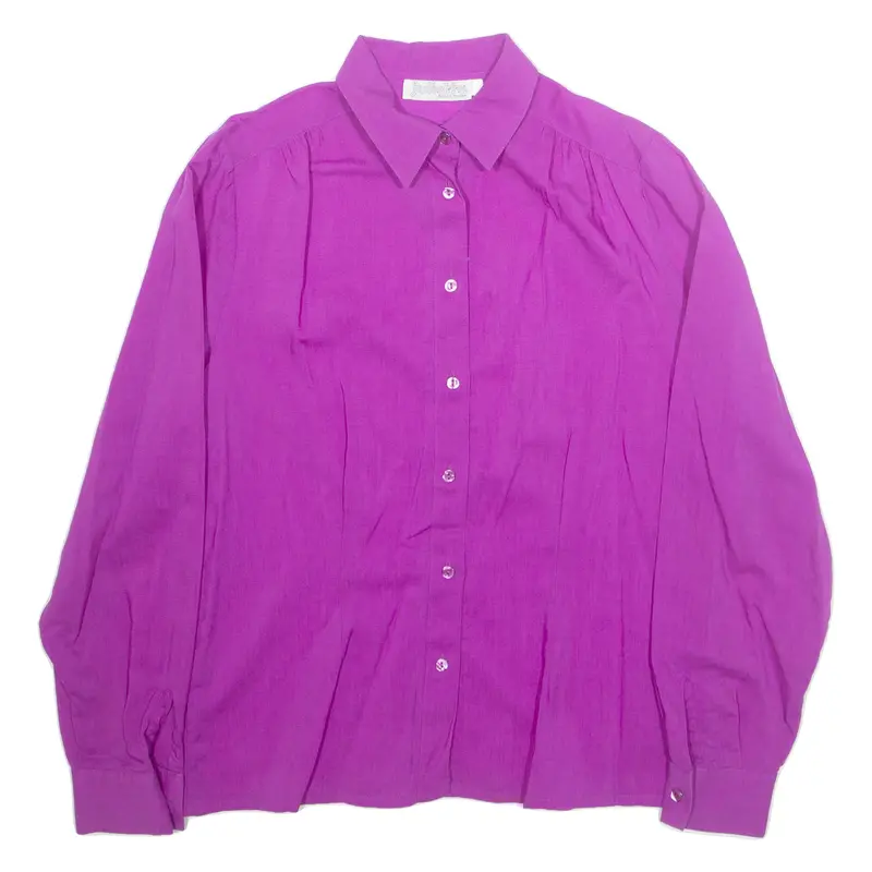 Julietta Womens Shirt Purple Collared Long Sleeve M 1
