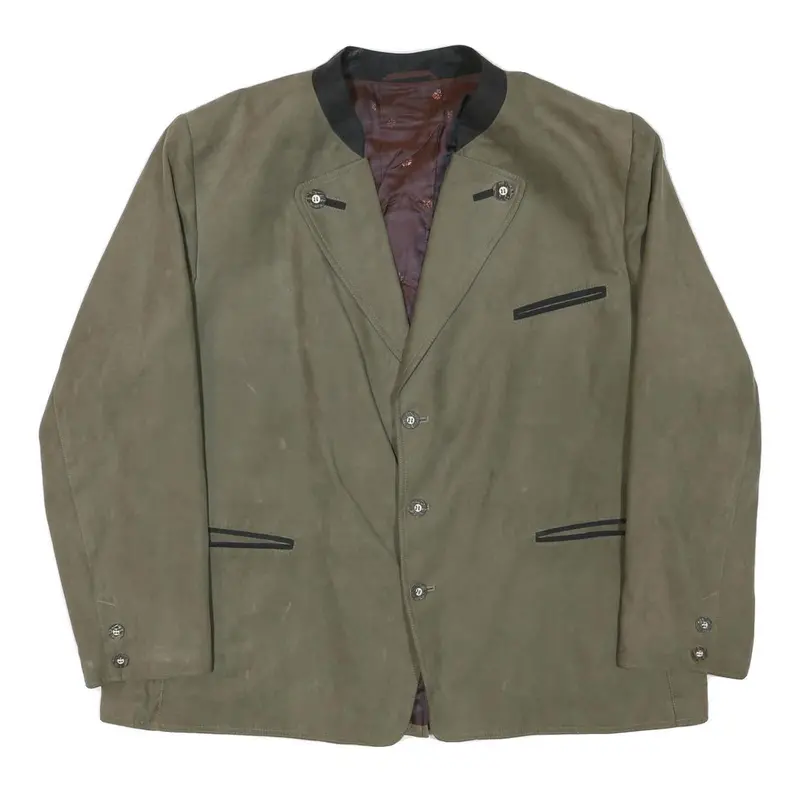 Jupiter Mens Green Button Jacket Xl Polyester Blend Plain Classic Fit Stylish 1