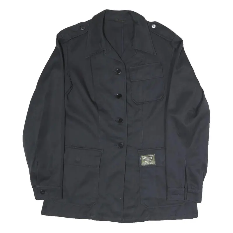 Just Call Me Susie Womens Black Button Jacket S Polyester Blend Plain Casual 1