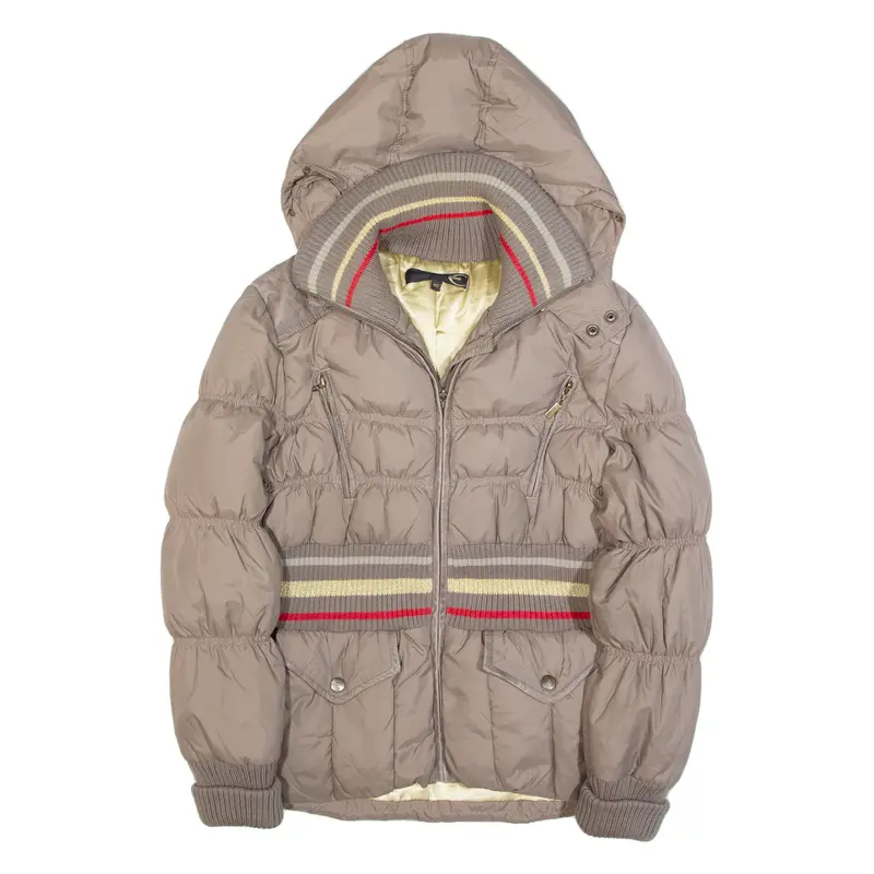 Just Cavalli Womens Puffer Jacket Brown Hooded L 1