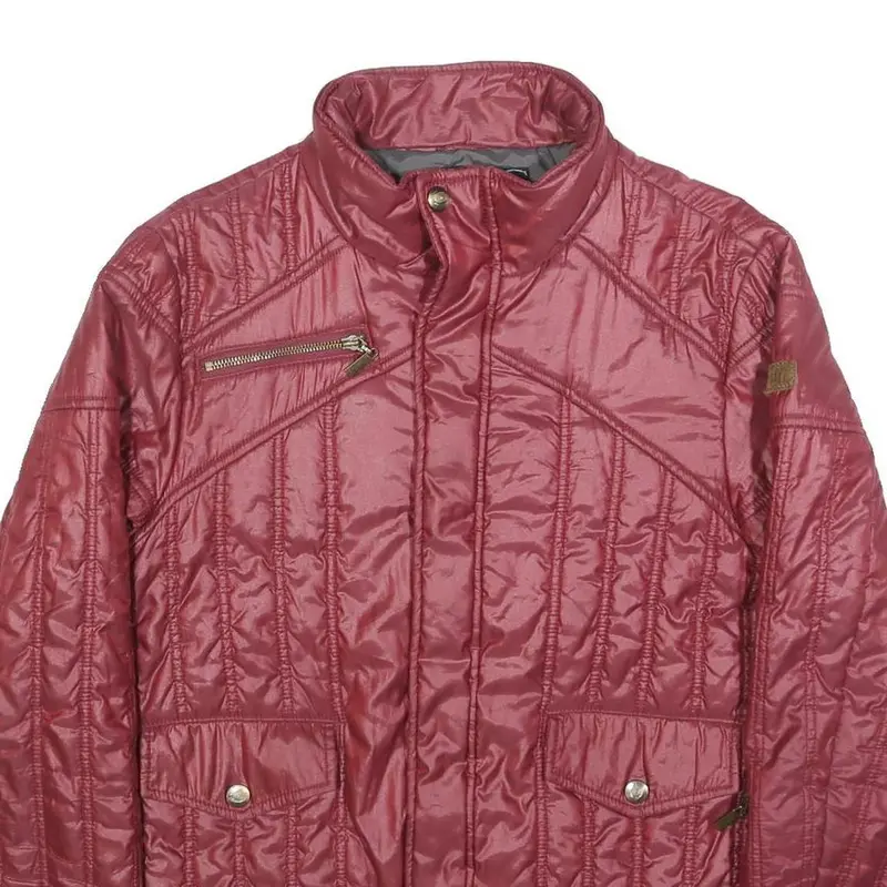 Just Cavalli Womens Red Quilted Jacket S Polyester Blend Zip Casual Stylish 2