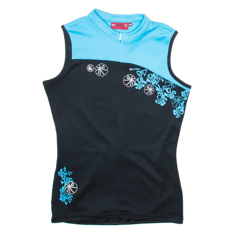 K-Tec Cycling Womens Jersey Black Sleeveless 1/4 Zip S 1