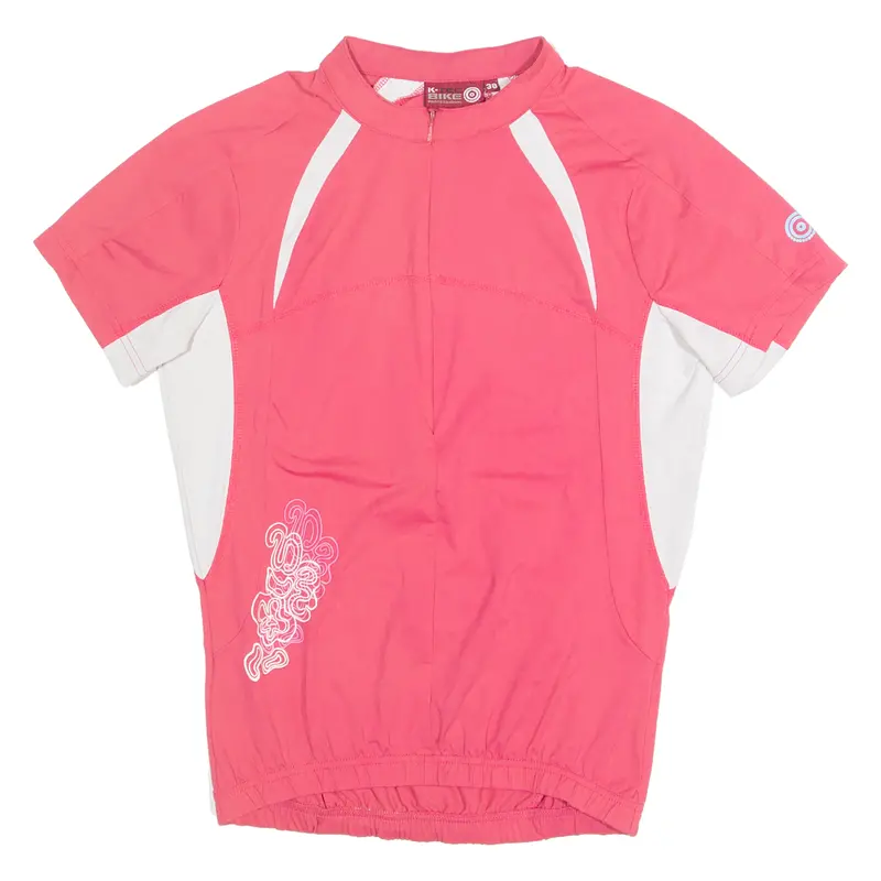 K-Tec Cycling Zip Up Womens Jersey Pink High Neck S 1