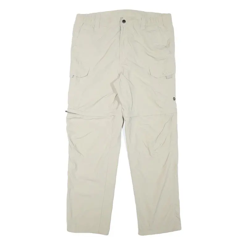 K-Tec Mens Polyester Blend Beige Regular Zip Cargo Trousers W37 L30 Casual 1