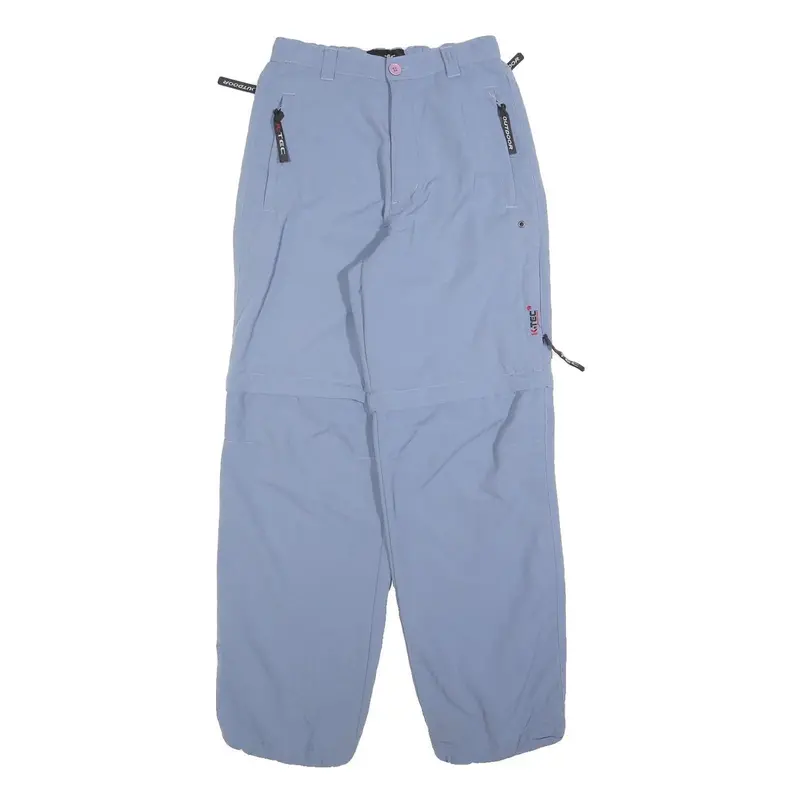 K-Tec Womens Polyester Blend Blue Relaxed Cargo Trousers W25 L28 Outdoor Zip 1