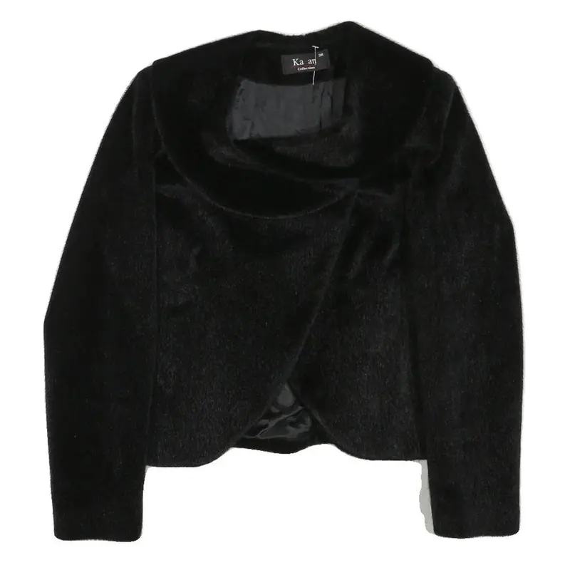 Kaan Womens Black Button Jacket Xs Polyester Blend Soft Fabric Elegant 1