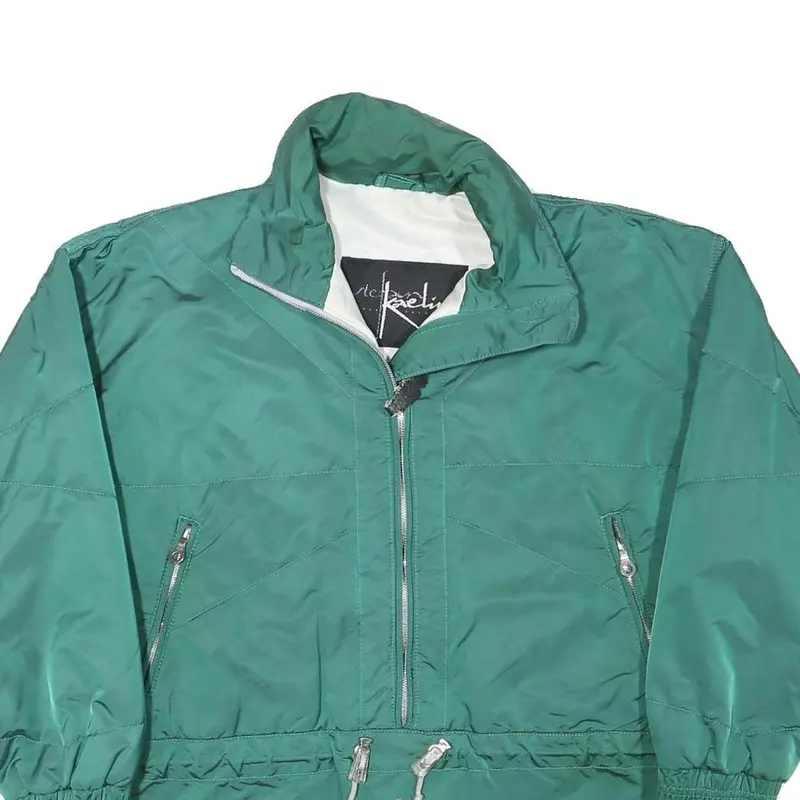 Kaelin Womens Green Jacket L Polyester Blend Zip Outdoor Casual Lightweight 2