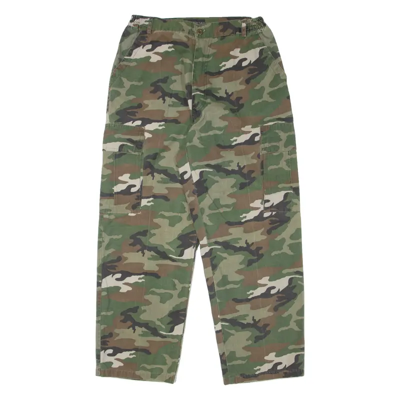 Kailikelang Camo Cargo Womens Trousers Green Relaxed Tapered W28 L26 1