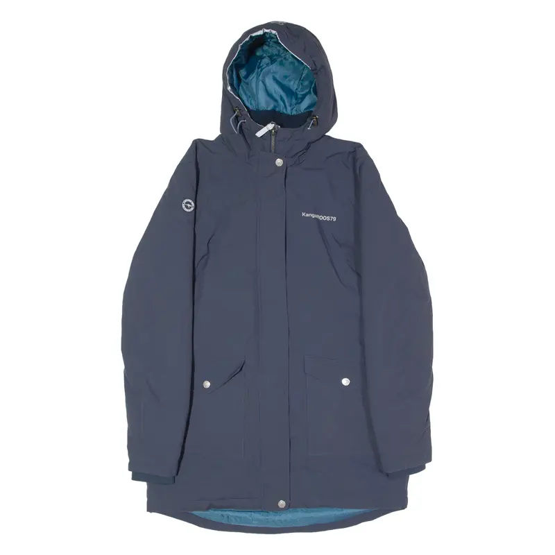 Kangaroos Womens Parka Coat Blue Hooded Uk 14 1
