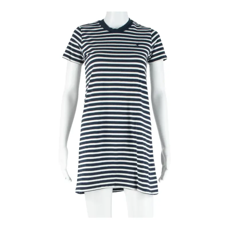 Kangol Womens T-Shirt Dress Blue Striped Short Sleeve Short S 1