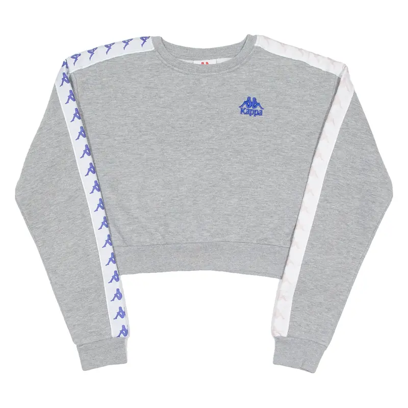 Kappa Cropped Womens Sweatshirt Grey Crew Neck S 1