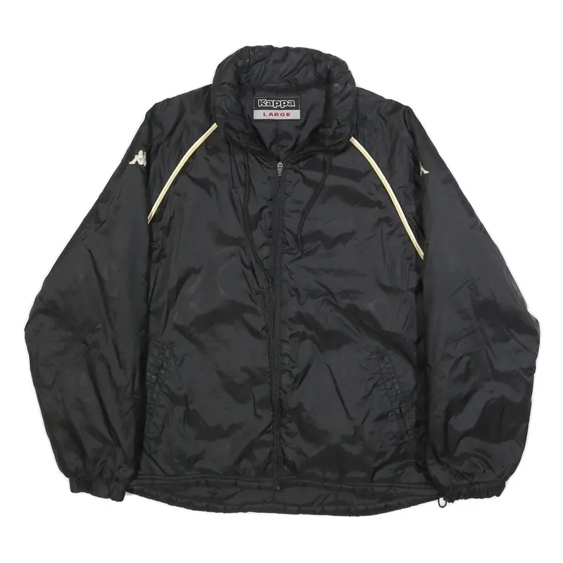 Kappa Mens Black & Cream Lightweight Zip Jacket L Polyamide Sportswear Track 1